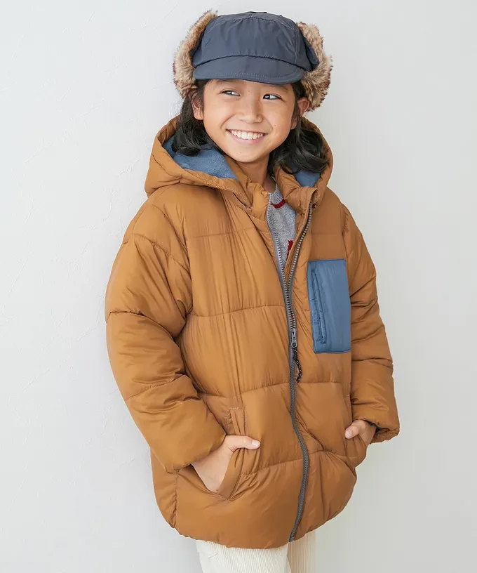 日本 devirock - 輕暖防風配色科技羽絨外套(帽可拆)-軍綠系