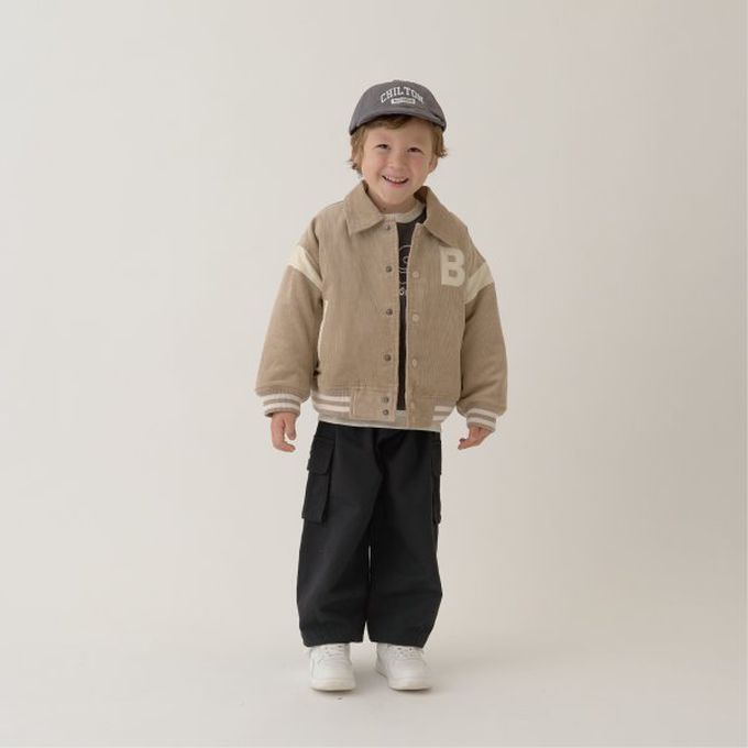 日本 b-ROOM - 燈芯絨率性運動風外套-內裏絎縫-海藍