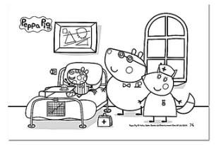 粉紅豬小妹16色色鉛筆著色畫