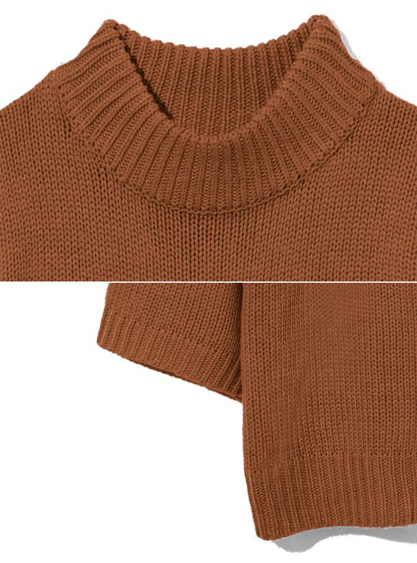 日本 GRL - 百搭立領針織短袖上衣-天藍 (F)