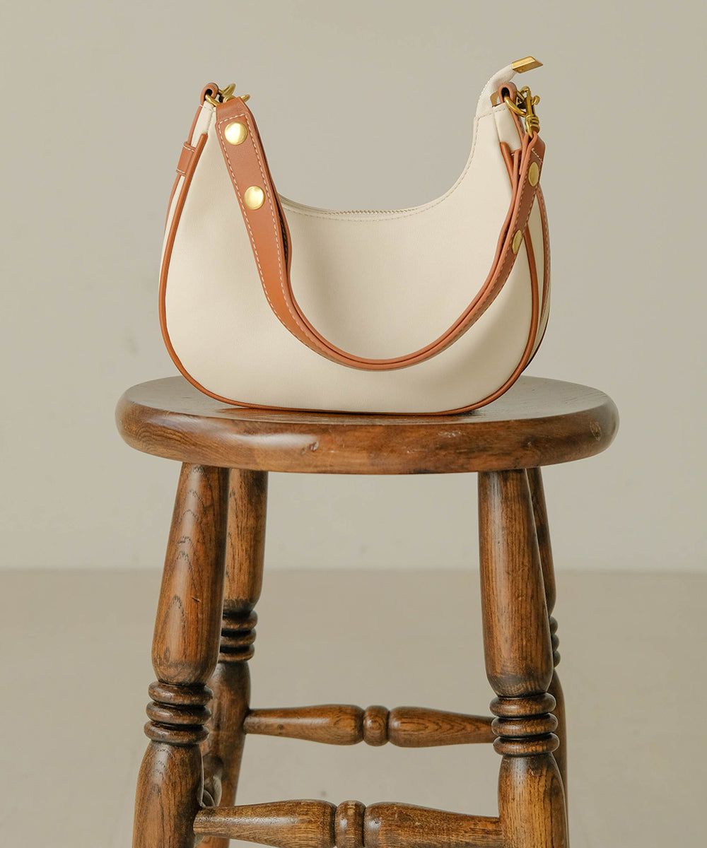 日本 Bab - 時尚皮革滾邊腋下包-黑