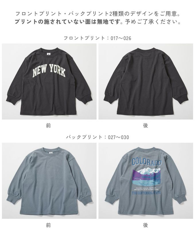 日本 devirock - 100%棉 定番印花長袖上衣-NEW YORK-寶藍