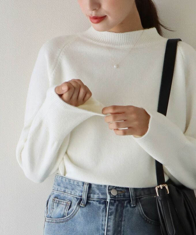 日本 BLUE EAST - 優雅立領針織上衣-草綠