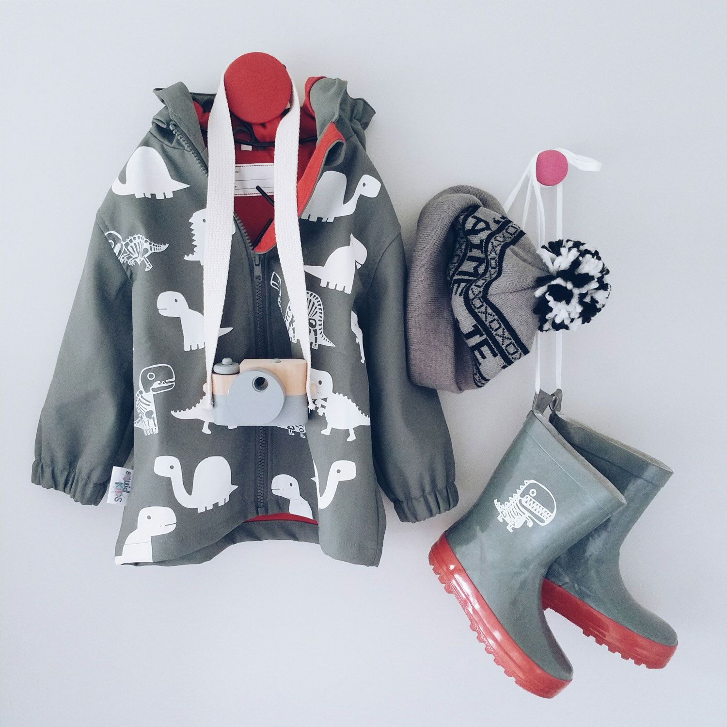 英國 Squid Kids - 厚款變色雨衣-半彩色海星-水藍