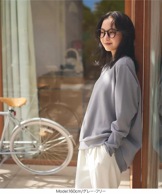 日本 Kobe Lettuce - 極上溫暖 裏起毛俐落束口長袖上衣-灰