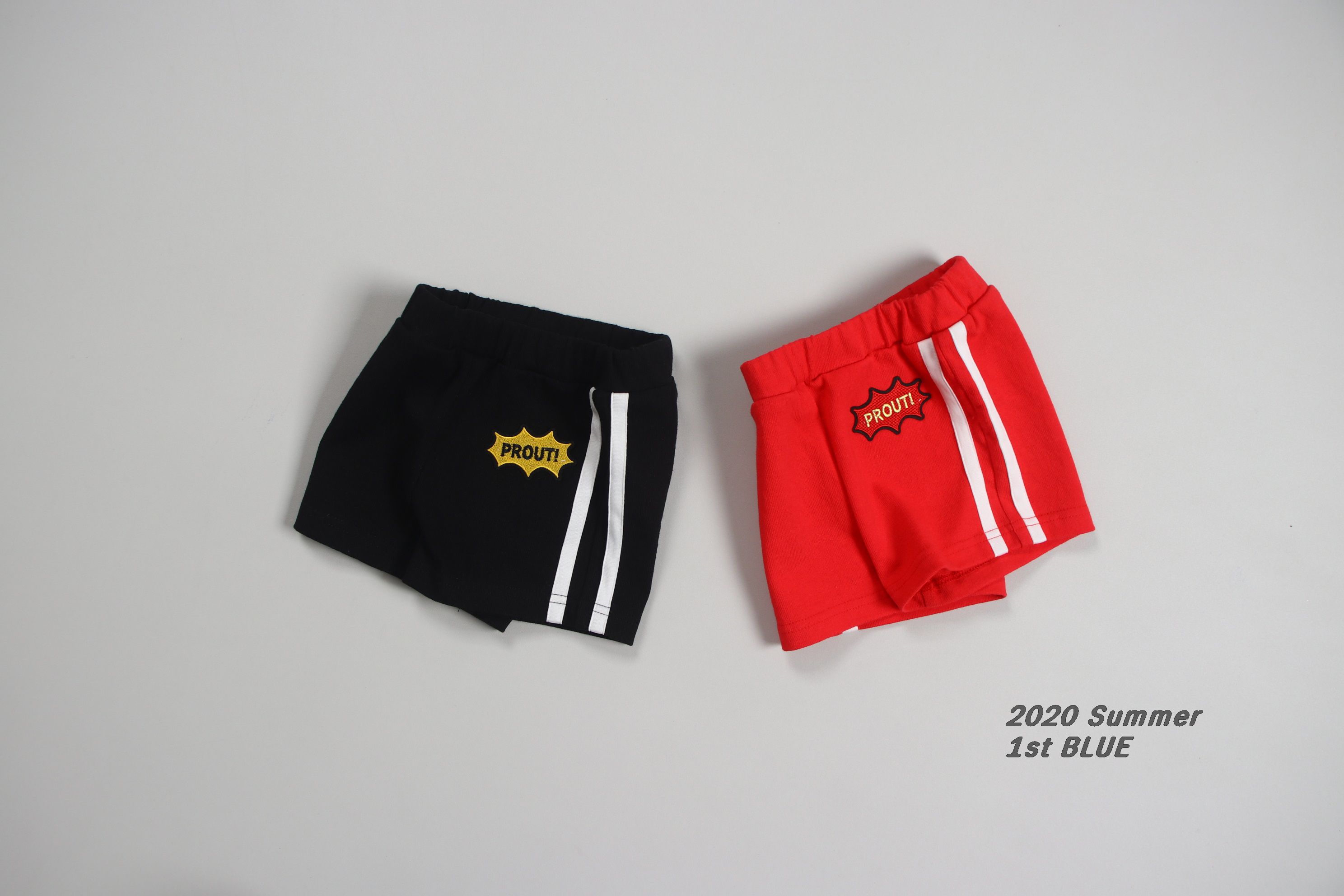 韓國 First Blue - 運動棉短褲-黑