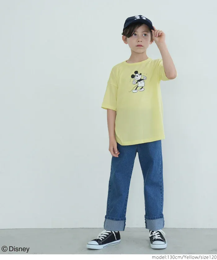 日本 COCA - 聯名款卡通印花短袖上衣-復古米奇-淺粉