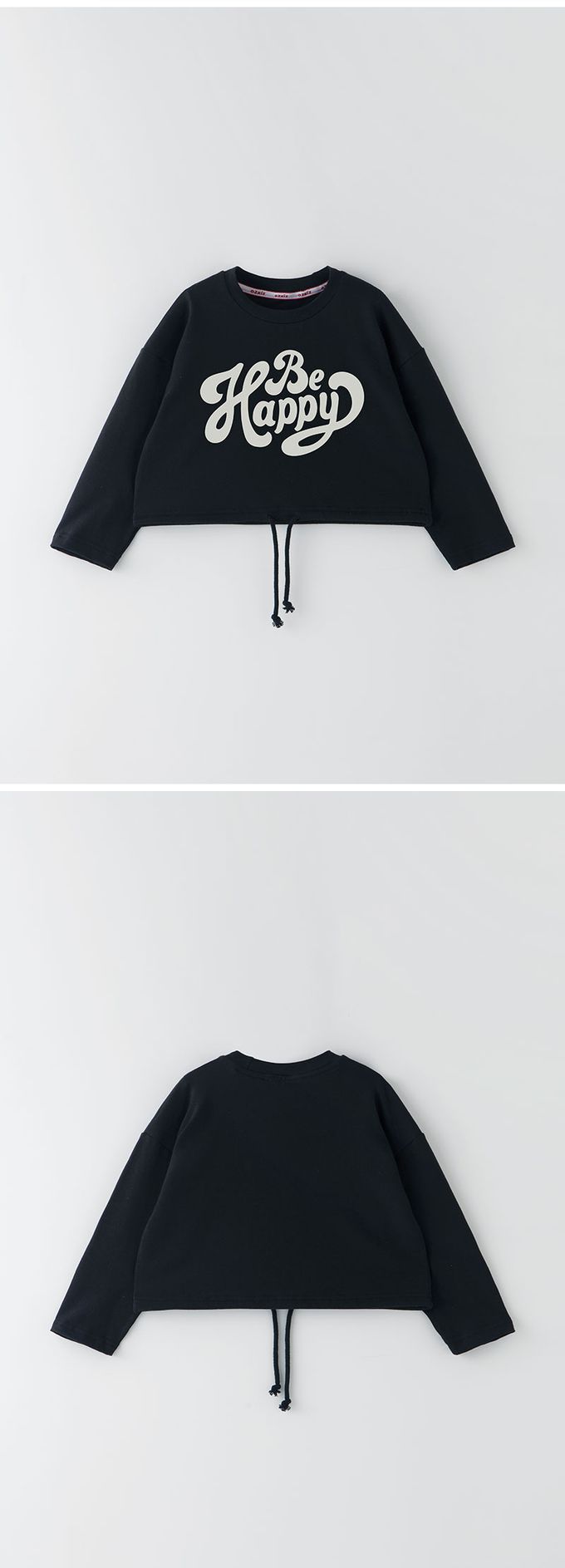 韓國 OZKIZ - 運動風字母印寬版長袖上衣-象牙白