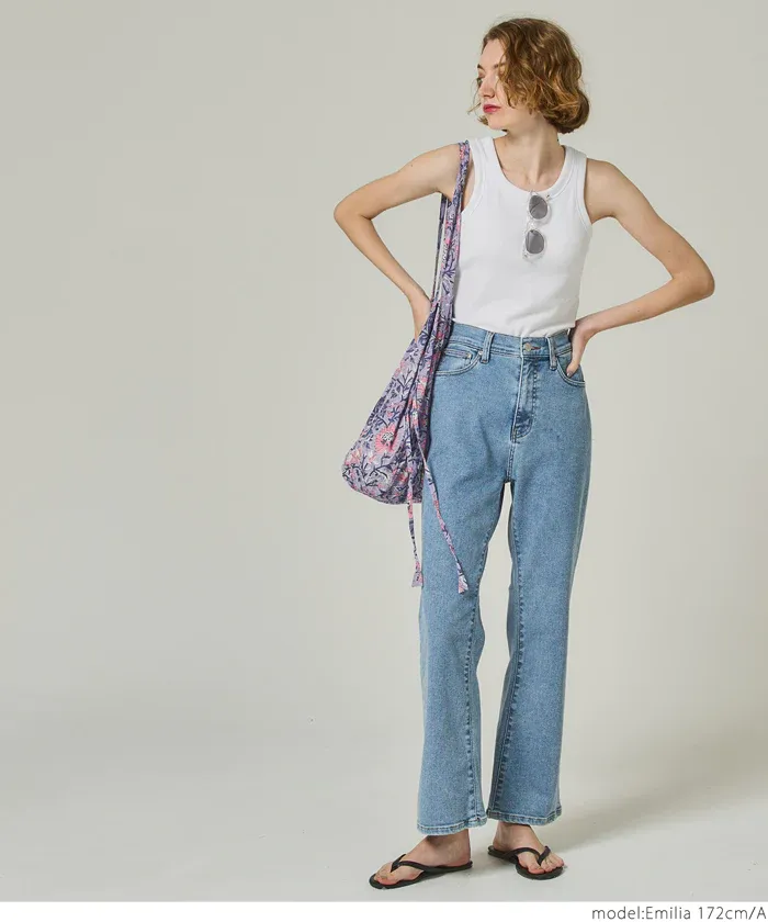 日本 COCA - 100%印度棉木刻版印刷抽繩托特包/購物袋-粉紫