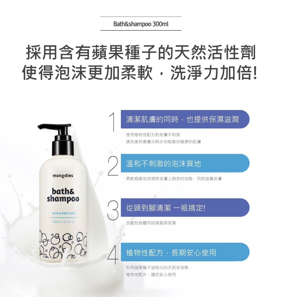 韓國 mongdies - 神經醯胺寶寶沐浴洗髮乳-400ml