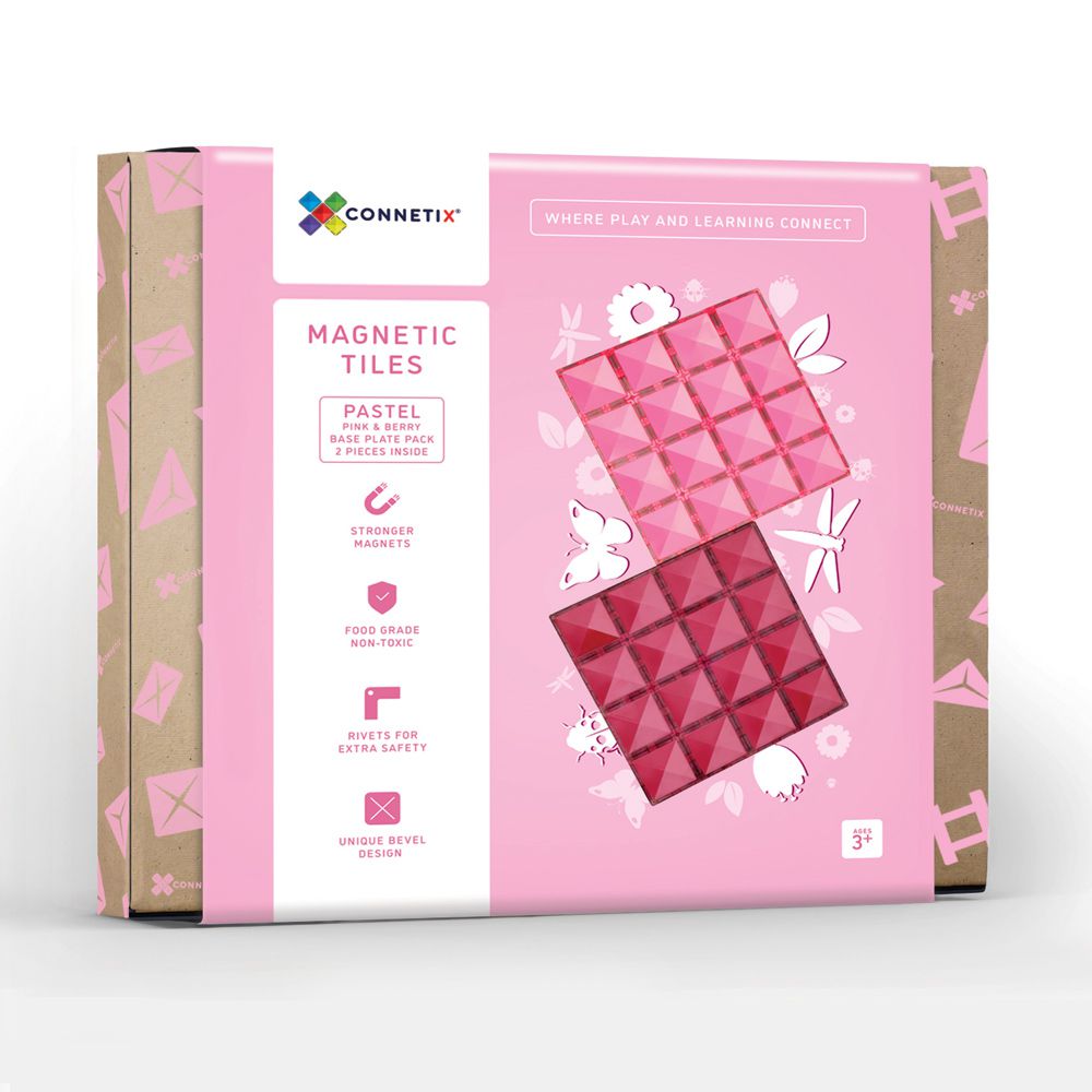 澳洲 Connetix - 粉彩磁力積木-粉莓底板2入組(2pc)