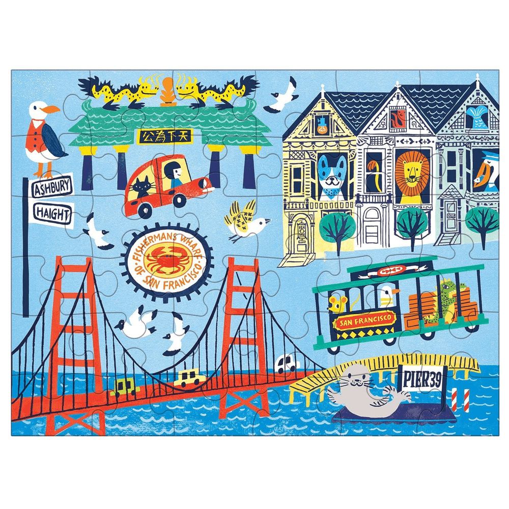 美國 mudpuppy - 美國 mudpuppy-隨身拼圖-舊金山-36片-舊金山-團購專案