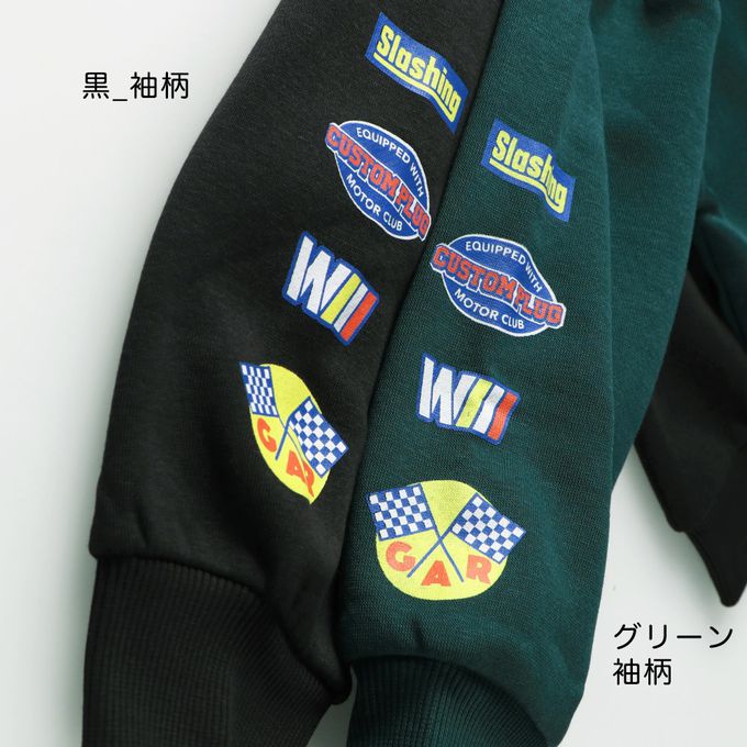 日本 BRANSHES - 街頭塗鴉風裏起毛長袖上衣-低調文字-黑