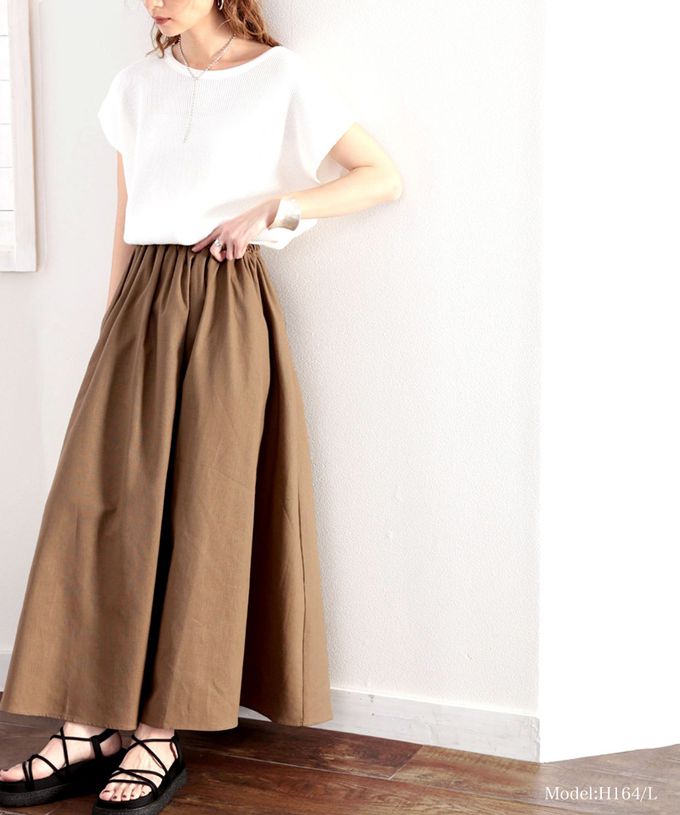 日本 Classical Elf - 自然感棉麻涼爽顯瘦長裙-萊姆黃