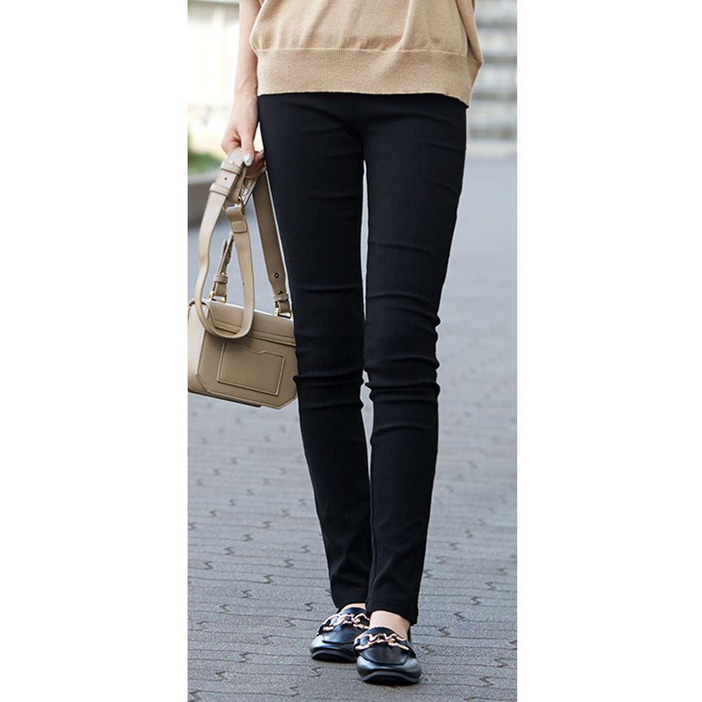 日本女裝代購 - 極彈性高腰修身內搭美腿褲-純黑