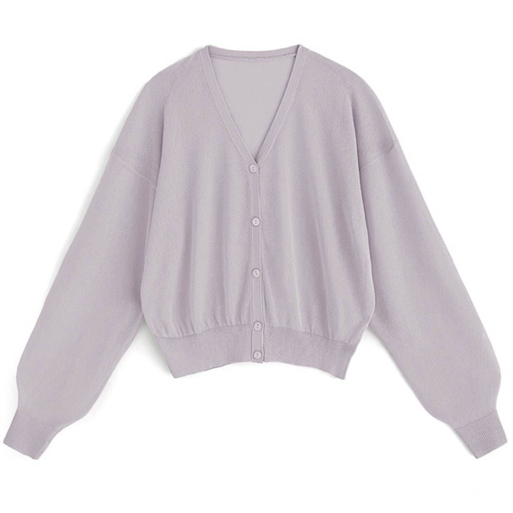 透膚柔軟針織開襟衫/小外套-淺紫 (F)