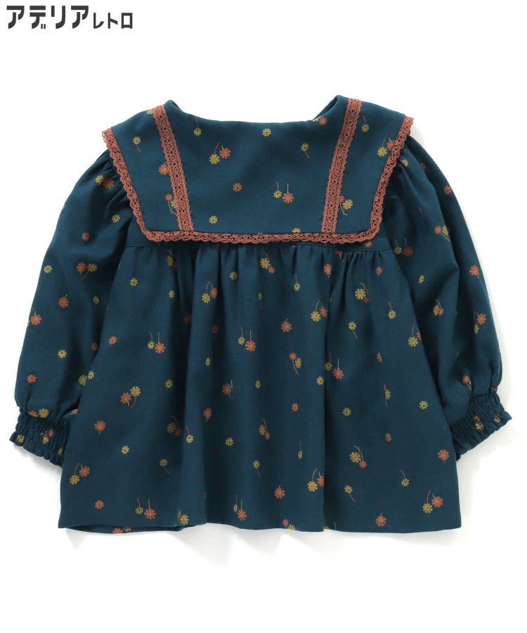 日本 BREEZE - 聯名款 昭和風文藝翻領長袖上衣-蒲公英點點-米白