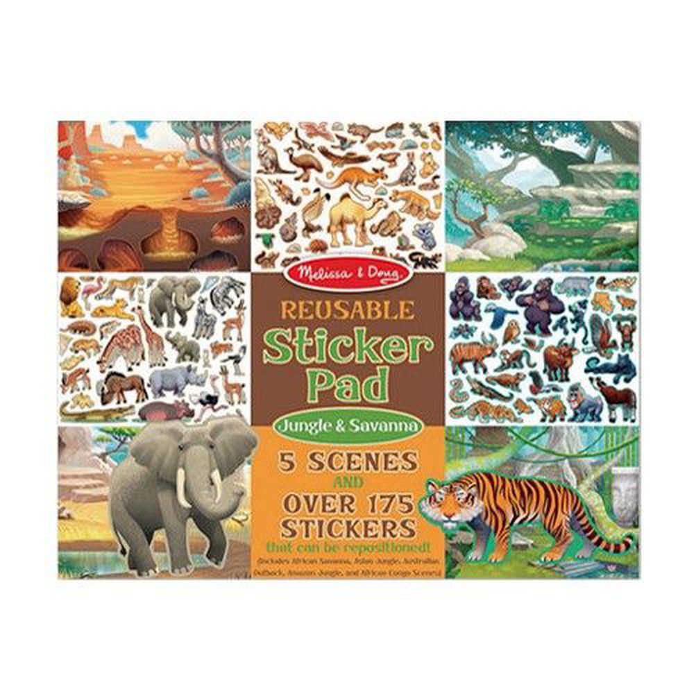 美國瑪莉莎 Melissa & Doug - MD 貼紙簿-可重複貼-熱帶叢林動物