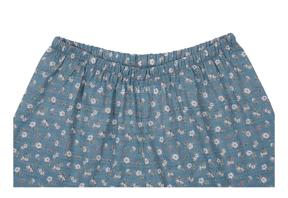 韓國 ULLALA - 蕾絲花邊無袖睡衣(兩件式)-藍 (FREE)