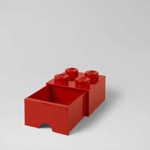 樂高 LEGO® 四凸抽屜收納箱(多色可選) (紅色)