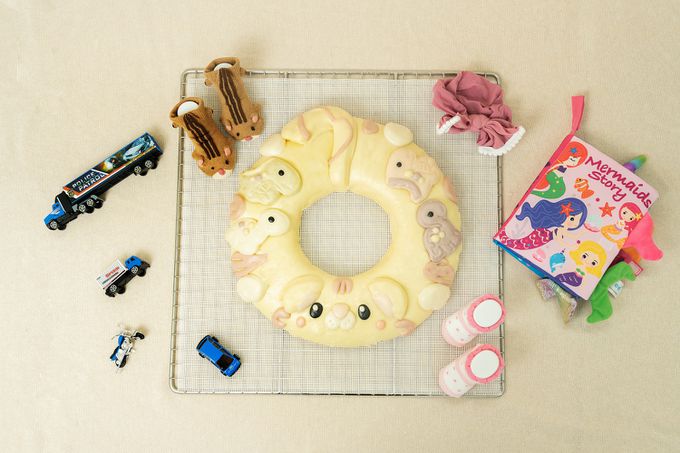 老甜媽手工饅頭 - 收涎饅頭-恐龍甜甜圈-1000g-直徑33公分