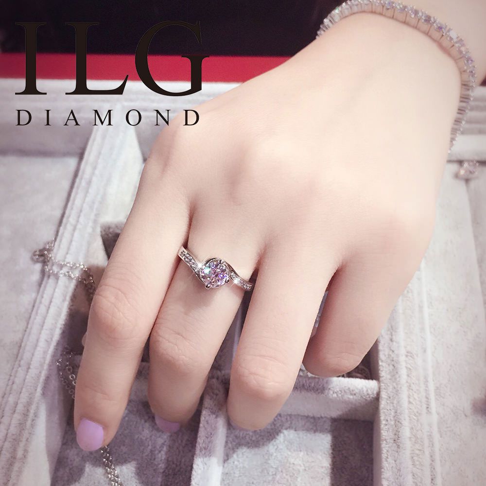 美國ILG鑽飾 - Love flow 流轉愛情 0.75克拉戒指 – 頂級美國ILG Diamond，媲美真鑽亮度的鑽飾【RI099】-加贈高級珠寶級絨布盒1個-外國抗敏材質電鍍頂級白K金色