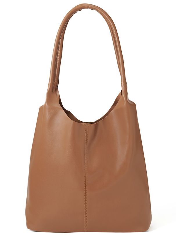 日本 GRL - 軟皮質感肩背包-黑 (F)