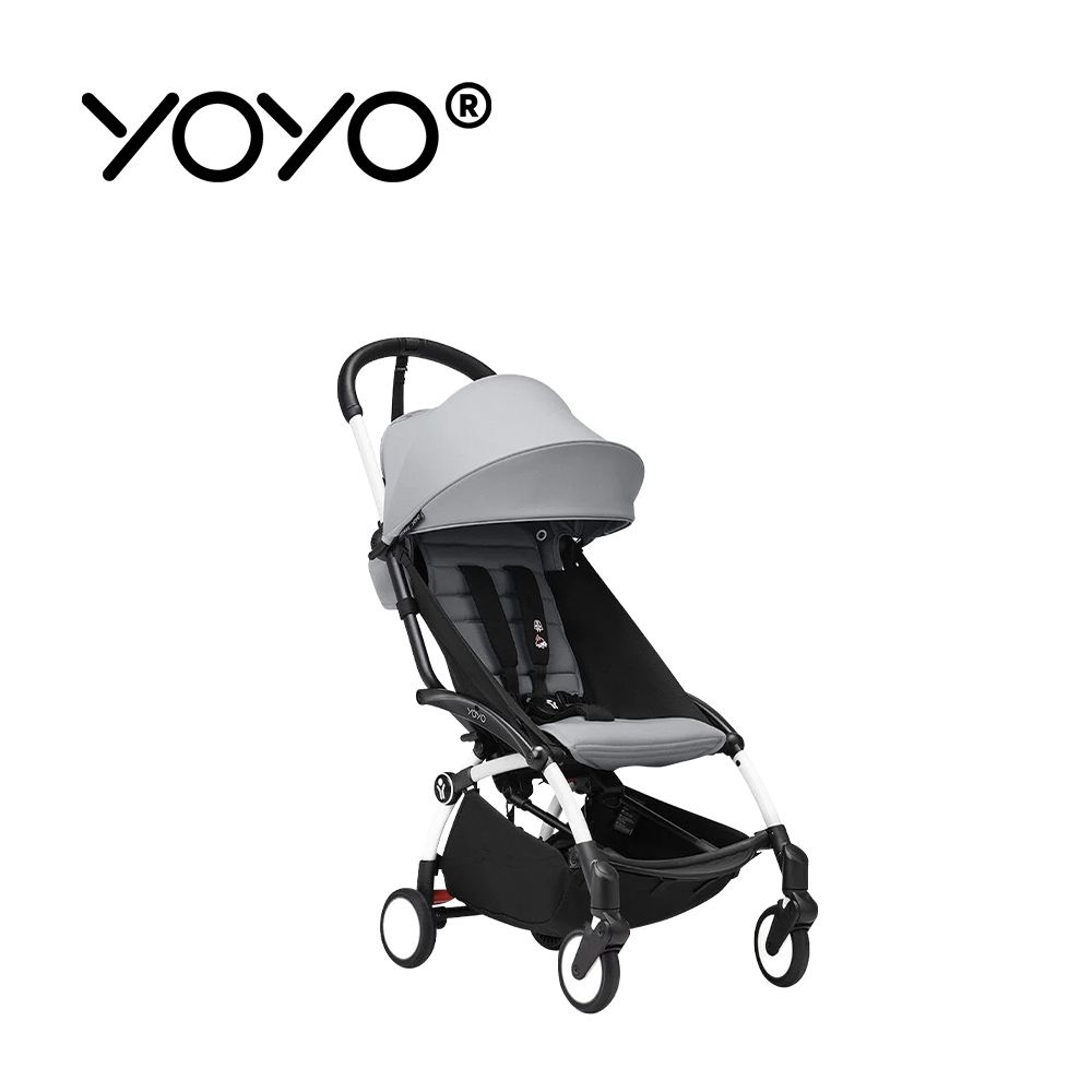 YOYO² 法國 6+ 推車組合(含車架)-白色車架+岩石灰