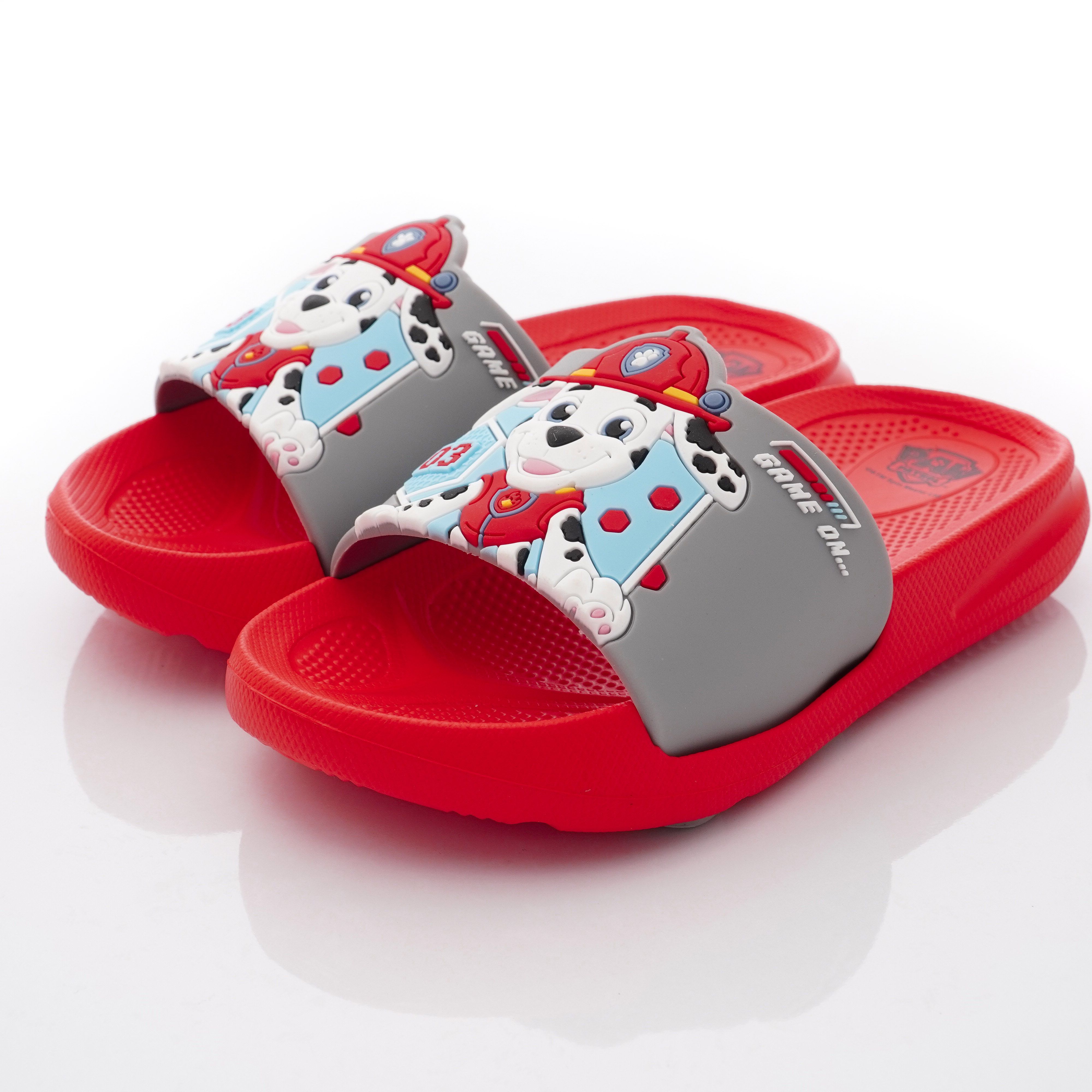 汪汪隊立大功 - 卡通童鞋-毛毛輕量拖鞋款(中小童段)-紅
