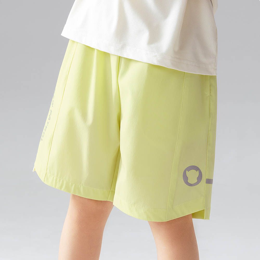 卡通汪汪隊輕薄透氣運動五分褲-剪影印花-檸檬黃