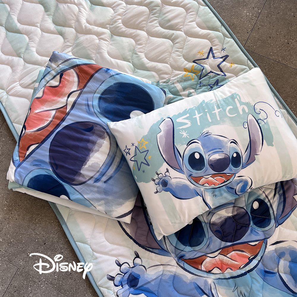 迪士尼Disney - 涼感兒童三合一睡墊-HI史迪奇 (枕頭+枕套*1/睡墊*1/被子*1)