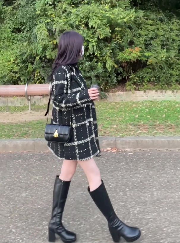 日本 GRL - 氣質格紋花呢經典西裝外套-象牙 (F)