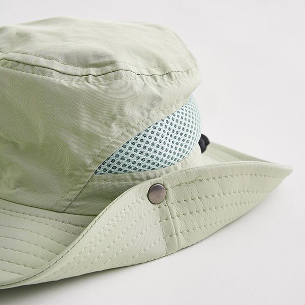 日本 b-ROOM - 抗UV側邊網眼百搭遮陽帽-淺灰 (50-54cm)