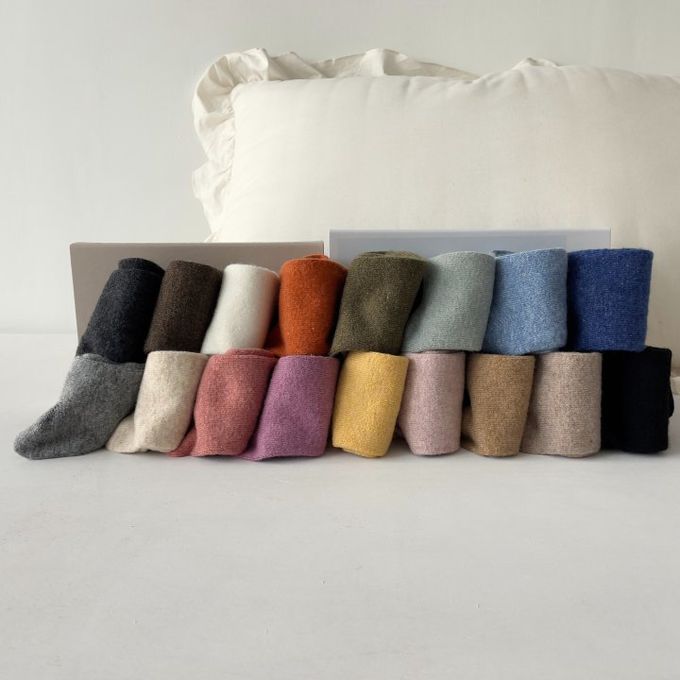 韓國Marian - 素面百搭羊毛保暖襪-焦糖色 (Free)