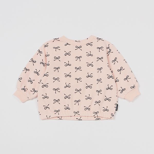 日本 petit main - 可愛女孩純棉長袖上衣-愛心-藍