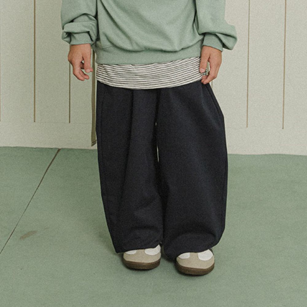 W.S.B. 鬆緊腰好搭配寬版長褲-黑