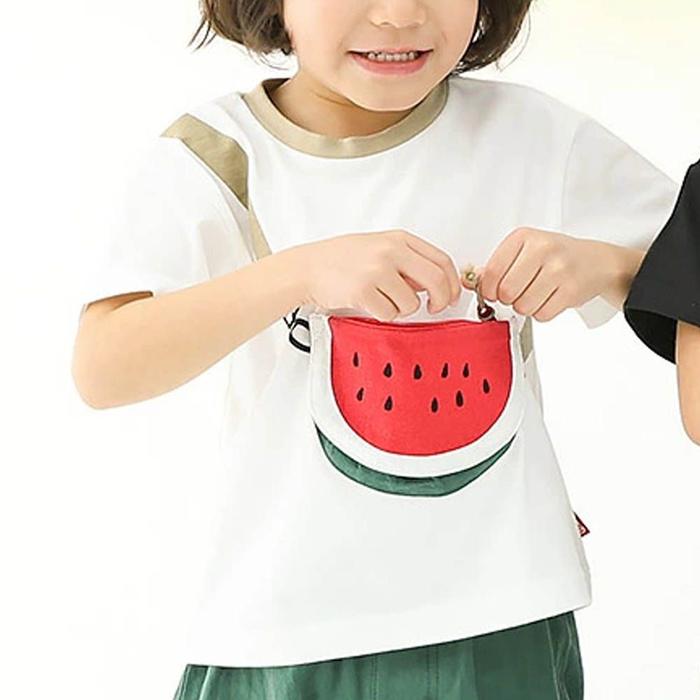 水果天堂 可愛包包造型短袖上衣-西瓜-白