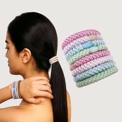 JWB - Beauty 彈力編織髮圈組-花漾年華-1組8條