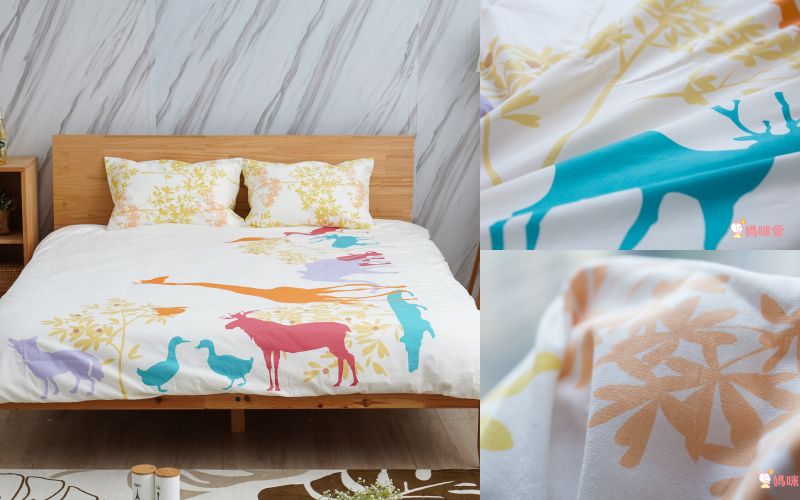 日本西村 Westy - 波卡圓舞曲-加大Queen Size雙人被套床包4件組-藍-加大Queen Size雙人款4件組-藍 (190x210cm, 45x75cm, 180x186x30cm)-雙人被套x1 + 枕頭套x2, 素色加大Queen Size雙人床包x1