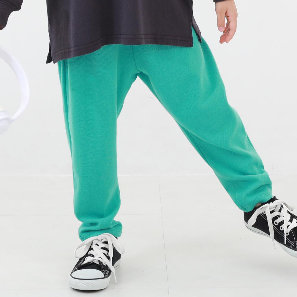 日本 devirock - 熱銷定番 超彈力寬鬆廓型長褲-翡翠綠