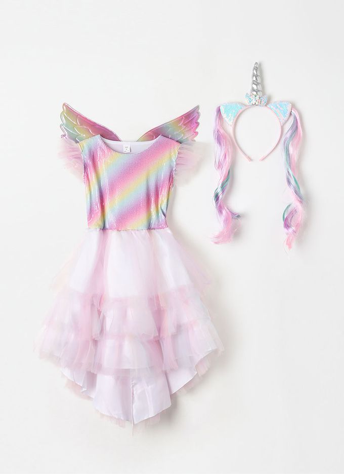 韓國 OZKIZ - 獨角獸仙子亮片洋裝(附飾品)-粉