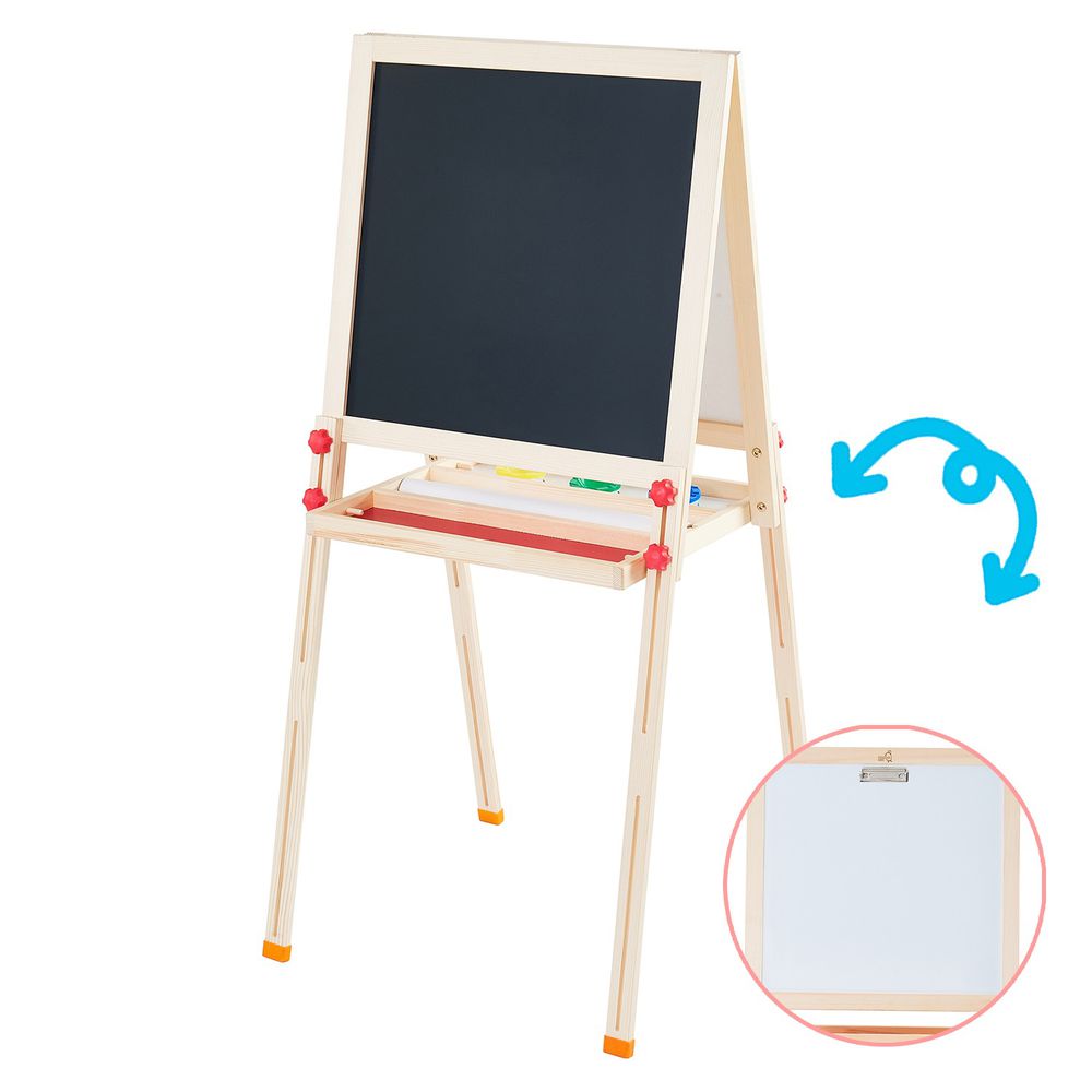 Teamson - 小藝術家梵谷兒童雙面畫架-紅-獨家贈雙面小畫架組：雙面黑白版、粉筆、白板筆、板擦、字母磁鐵