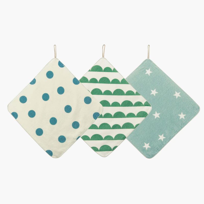 日本千趣會 - 純棉吸水擦手巾/手帕3件組-食物 (34x34cm)