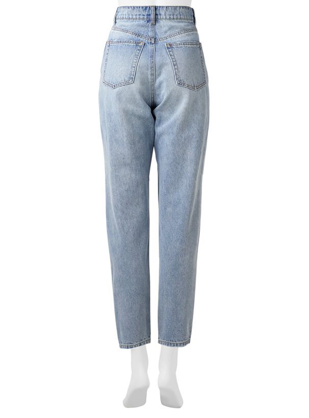 日本 GRL - 簡約直筒單寧牛仔褲-淺藍