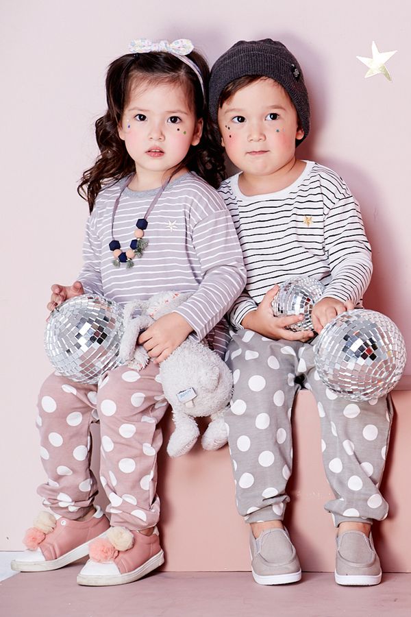 麗嬰房 Little moni - 仿舊印圖點點哈倫長褲-灰色 (90)