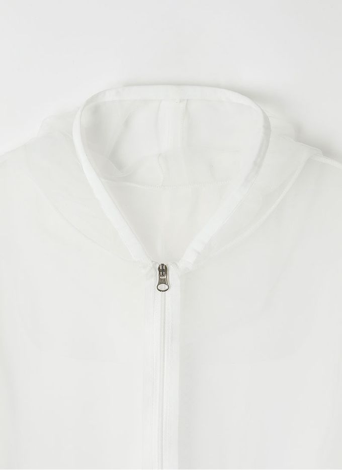 韓國 OZKIZ - 防蚊蟲網拉鍊長版外套-白