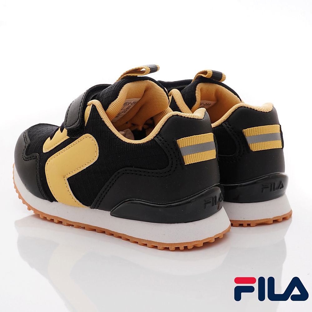 FILA - 經典慢跑鞋(中小童段)-運動鞋-黑黃
