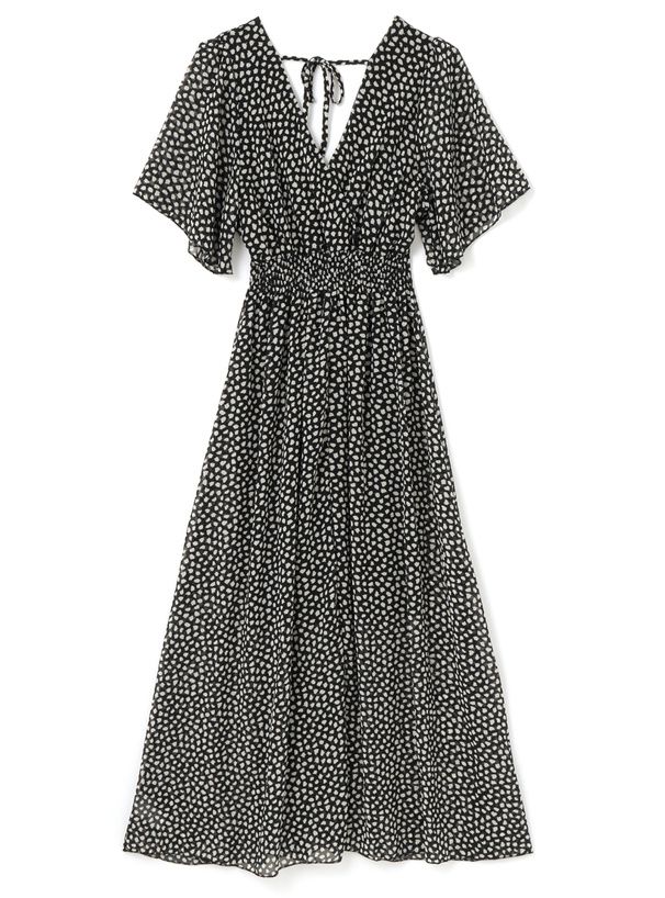 日本 GRL - 酷甜率性後綁帶雪紡洋裝-豹紋-黑 (M)