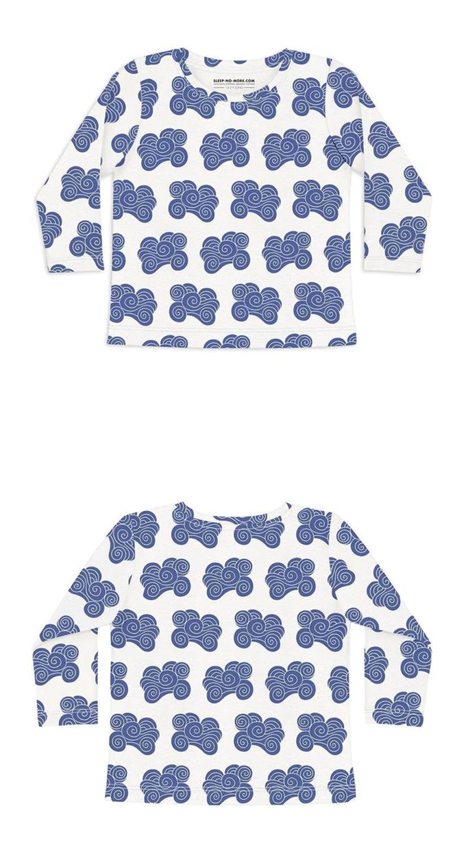 英國 SLEEP NO MORE - 100% 有機棉兒童圓領長袖上衣-雲朵