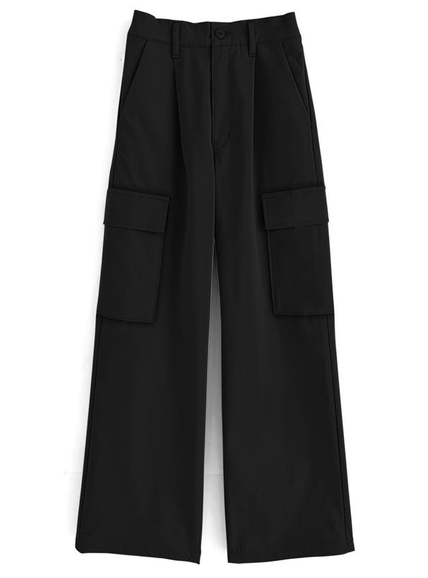 日本 GRL - 休閒百搭工裝口袋長褲-軍綠